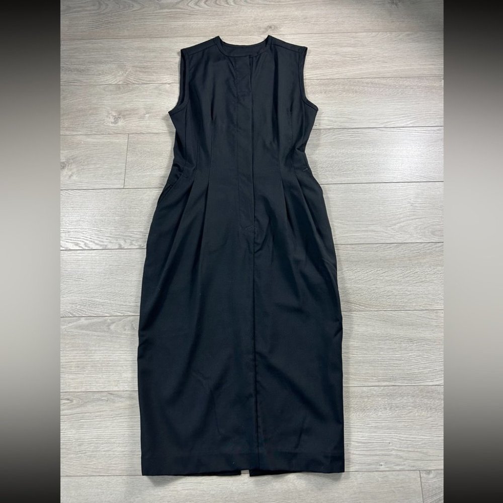 Balenciaga Paris Vintage Wool Midi Length Black Dress - Picture 4 of 16